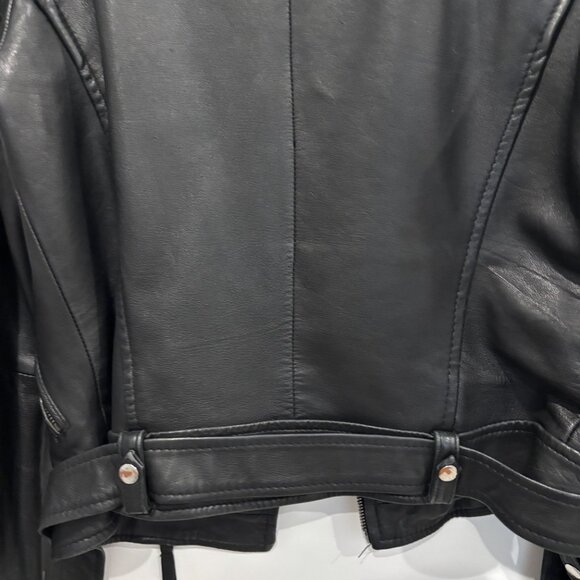 Zara TRF Motorcycle jacket genuine leather size M - Picture 3 of 7
